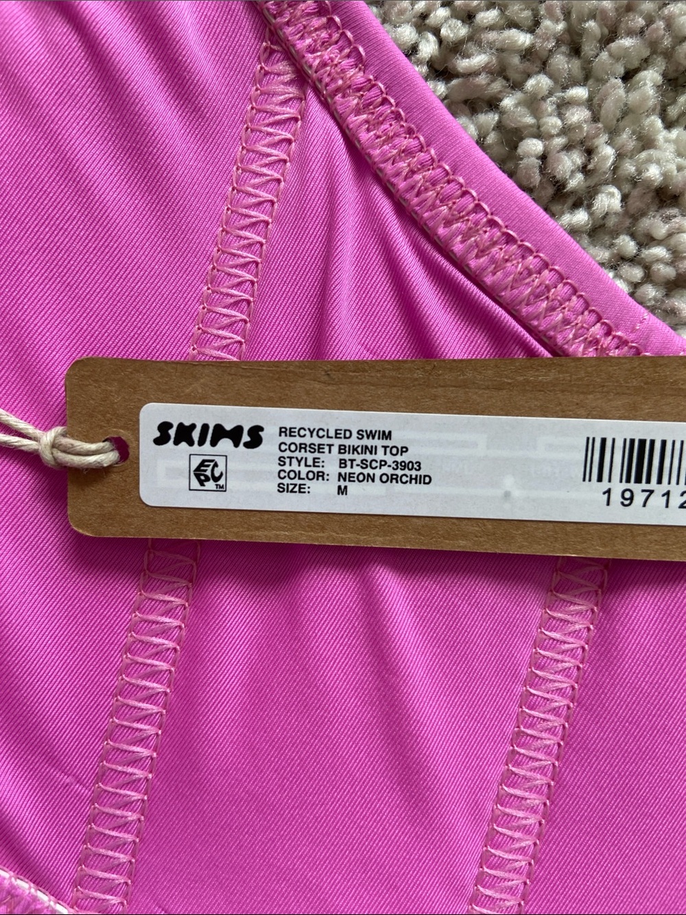 Skims โข Recycled Swim Corset Bikini Top Neon Orchid - Picture 11 of 14